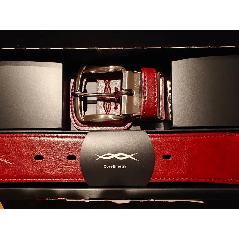 Baseball Belt Core Energy NEW NEVER SIZED, Burgundy with Silver buckle.