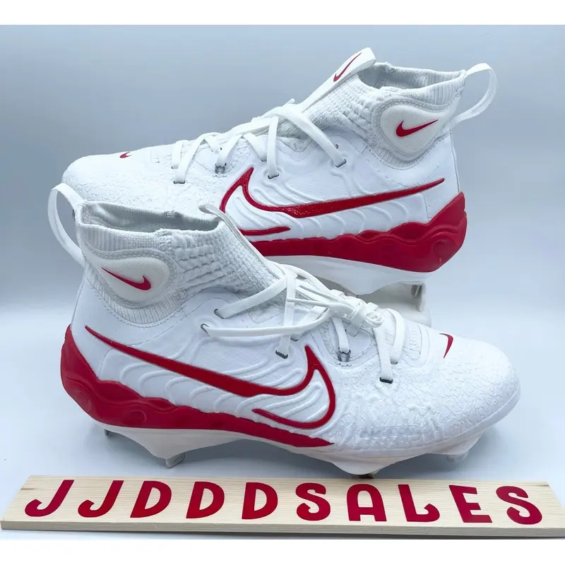 Nike Alpha Huarache NXT Baseball Cleats White Red DJ6517-104 Mens Sz 7.5 NEW