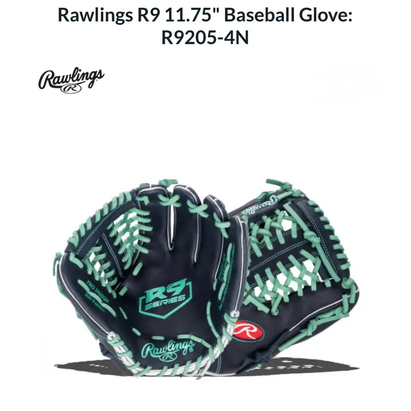 RH Rawlings R9 Baseball Glove 11.75" (New)
