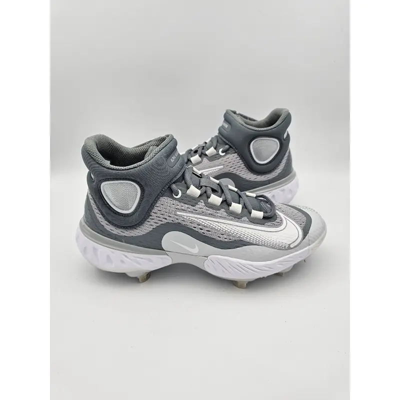 Nike Alpha Huarache Elite 4 Mid 'Wolf Grey White' Baseball Cleats Mens Size 7