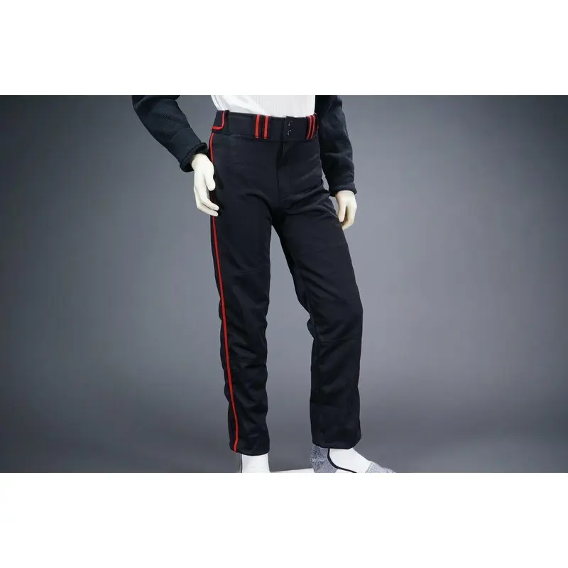 COMBAT PIPED STOCK OPEN BOTTOM BASEBALL/SOFTBALL PANTS, BLACK/RED ~ YOUTH XL