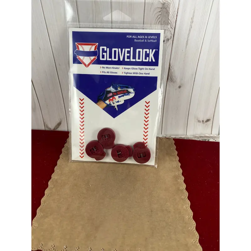 New Burgundy Glove Locks Keep Baseball Glove Laces Tight Free Shipping USA Only