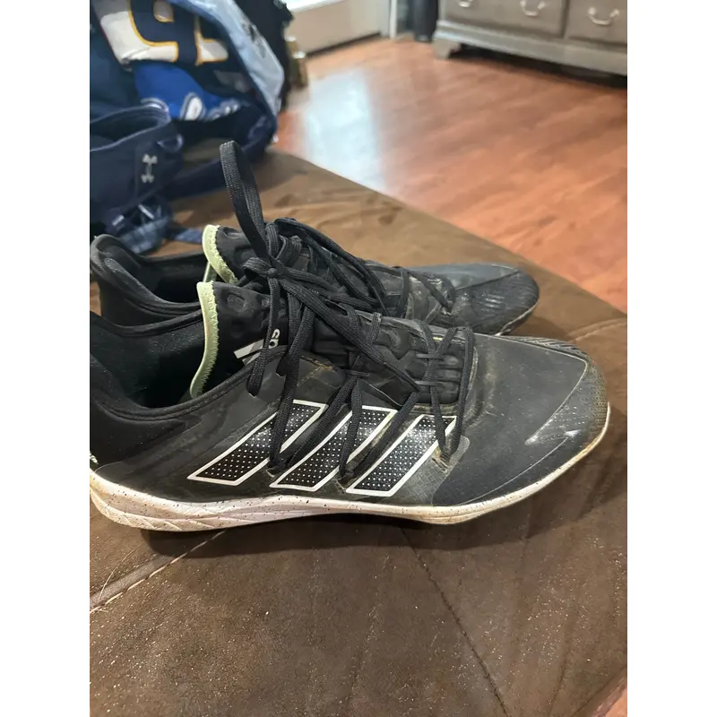 Black Men's Size M 11.0 (W 12.0) Adult Adidas Low Top Adizero Metal (Used)