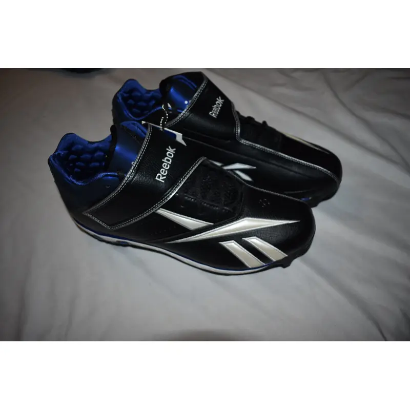 NEW - Reebok MLB Baseball Metal Cleats w/ Ortholite/Play Dry Features, Black, Size 14