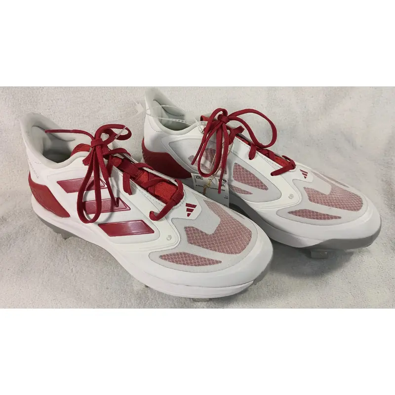 Adidas Adizero PureHustle Softball Metal Cleats White/Red Womens 9