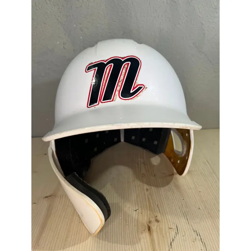 White Used 7 1/4 -7 5/8 Marucci Batting Helmet