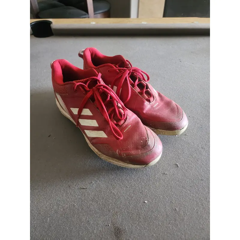 Red Men's Size M 11.0 (W 12.0) Youth Adidas Low Top Metal (Used)