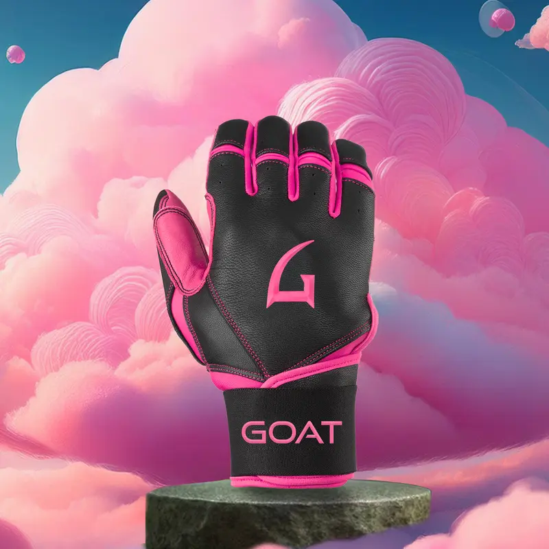 GOAThletic Batting Gloves - Black & Pink - YOUTH MEDIUM