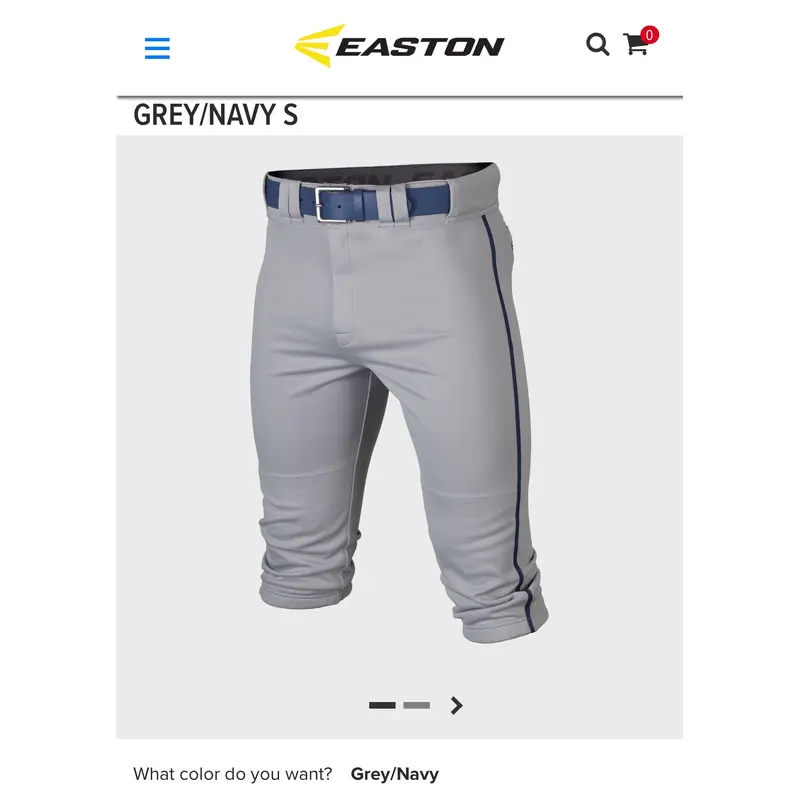 Easton pro   knickers, brand new, grey with navy stripe