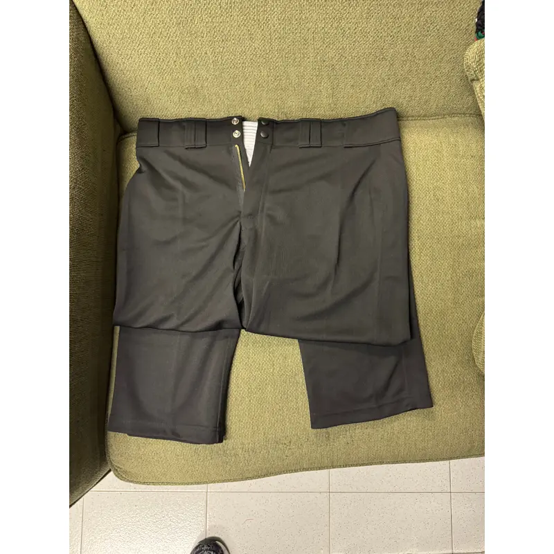 Black New Large Adult Men's Easton Game Pants-Open Bottom with Black Belt