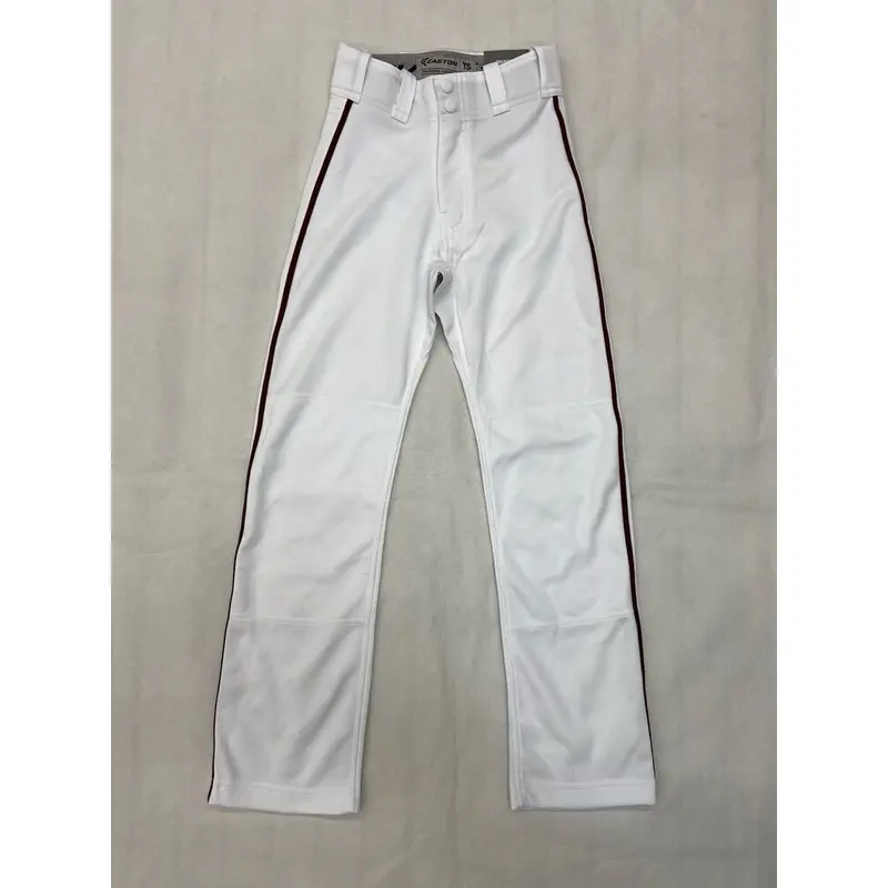 Easton Mako 2 Adjustable Length Baseball Pant Boys' S M L XL White Maroon Piping