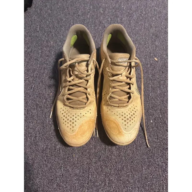 White Men's Size M 10.0 (W 11.0) Adult Nike Low Top Metal (Used)