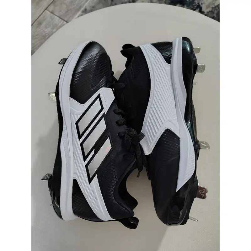Black Men's Size M 9.0 (W 10.0) Adult Adidas Metal Cleats (New)