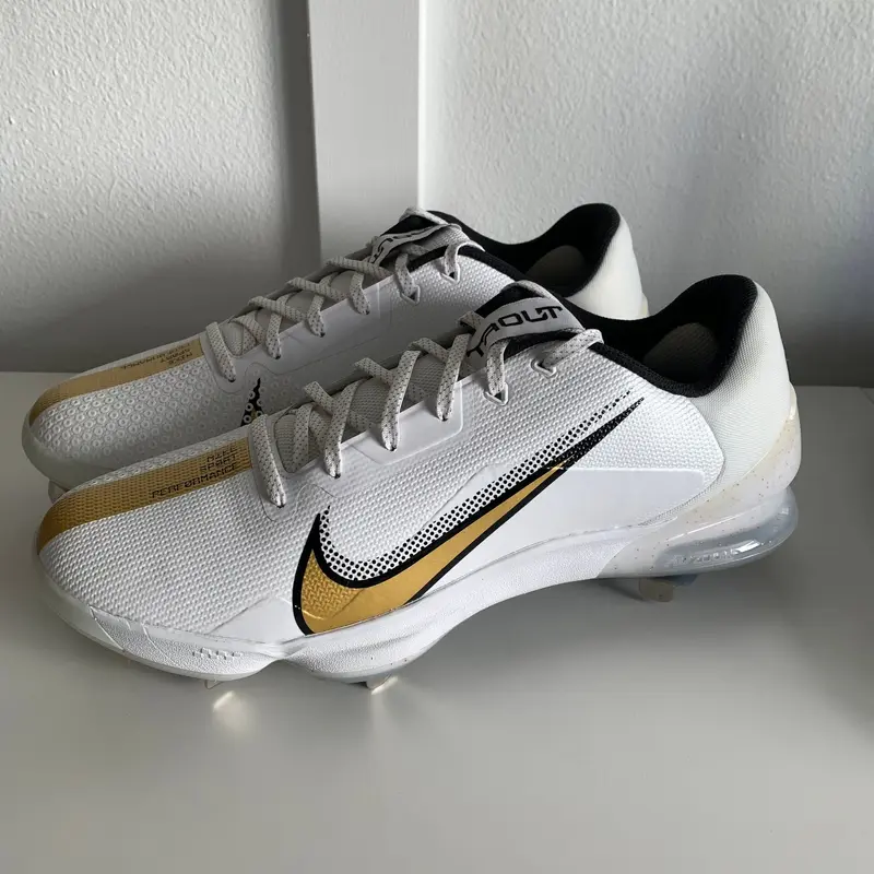 Nike Mens Force Zoom Trout 7 Pro White Gold Size 13 Baseball Metal Cleats CQ7224-106