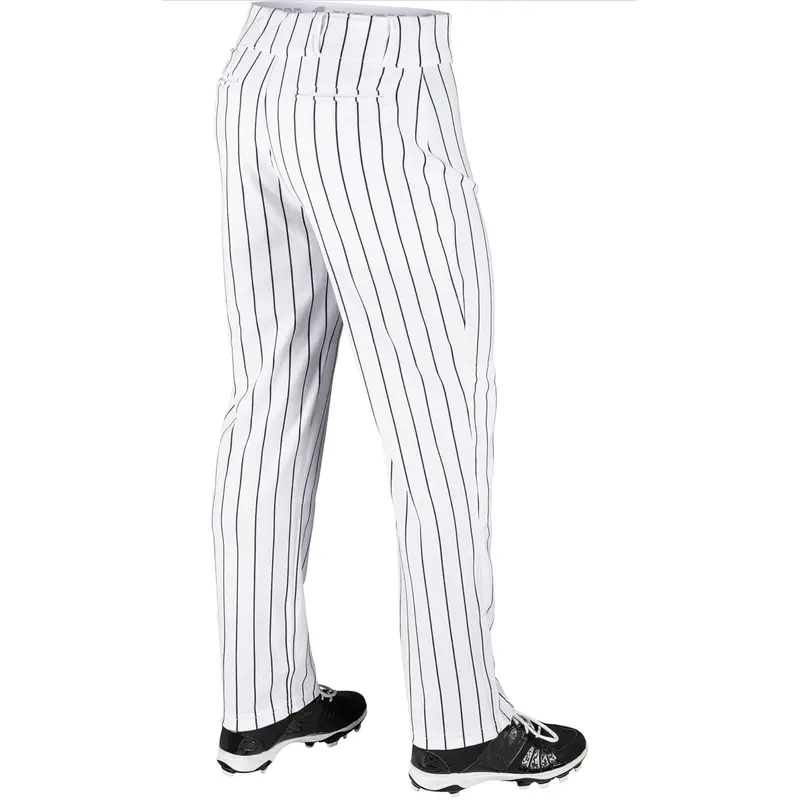 New CHAMPRO Boys Youth Medium Triple Crown Pinstripe Ob Pant White/Navy
