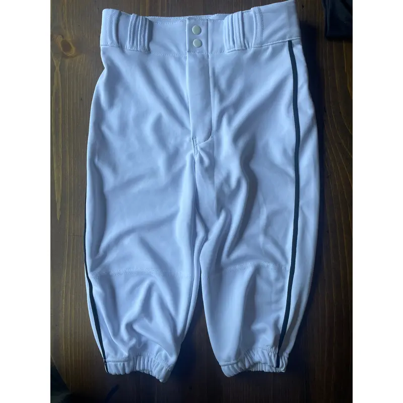 White w/black stripe Size Large Youth baseball knickers