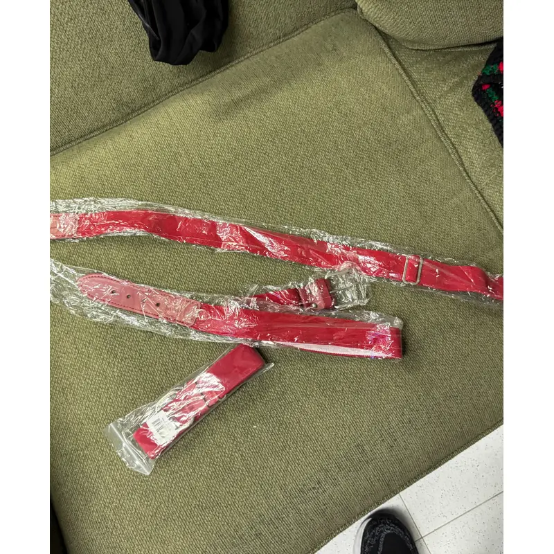 3-New Adult Red Baseball Pants Belts-1-1/2" wide