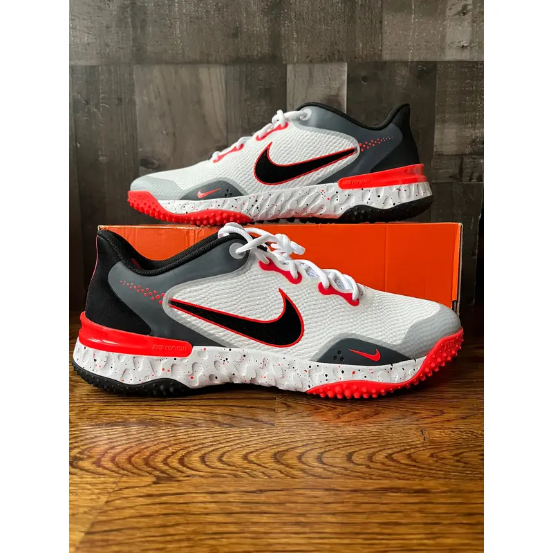 Nike Alpha Huarache Elite 3 Turf White Red Black Grey CV3560-105 Mens Size 14.