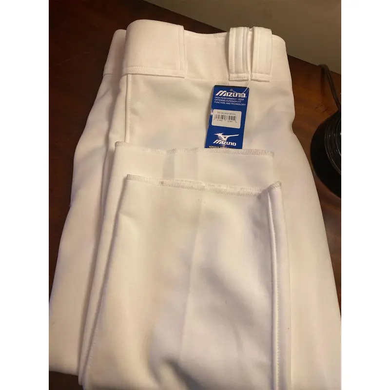 Adult XXL White Mizuno Pants opened bottom