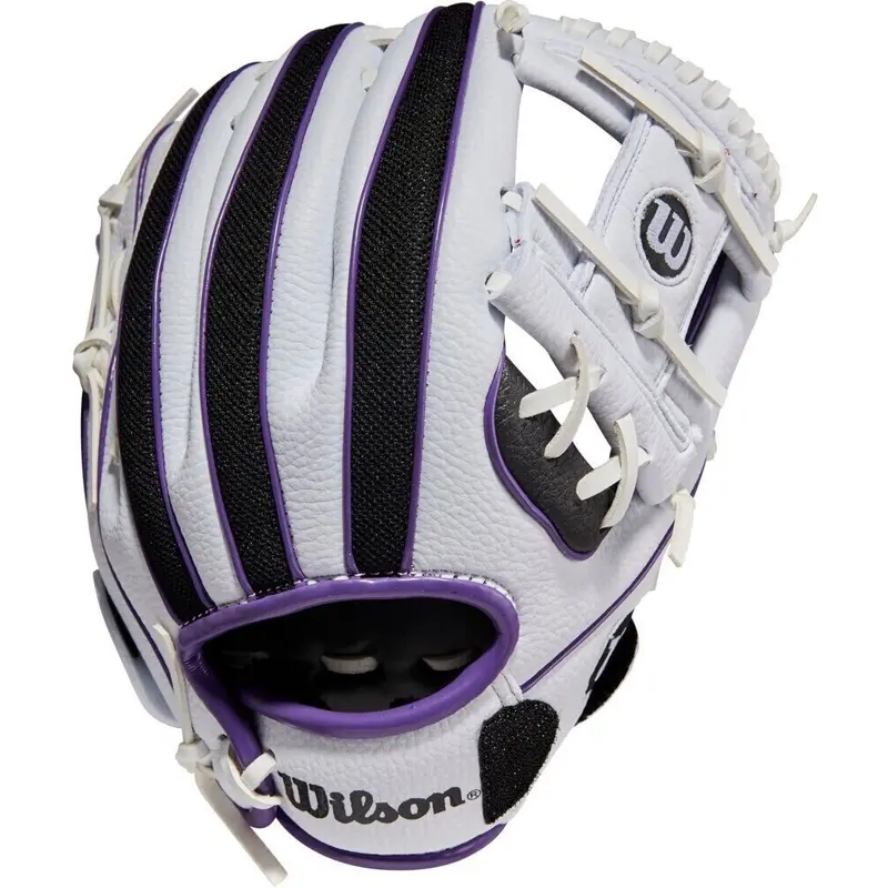 Wilson A200 EZ Cathch 10" Baseball Glove White/ Black/ Purple WBW10045410 NEW