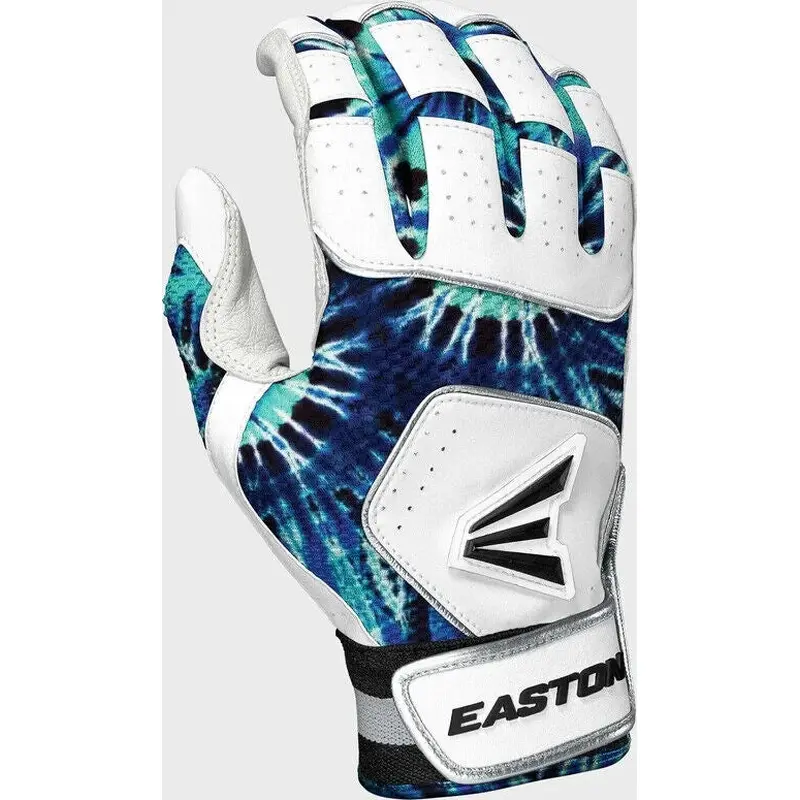 New Easton Walk-Off NX Baseball Batting Gloves mens large Tie Dye softball blue