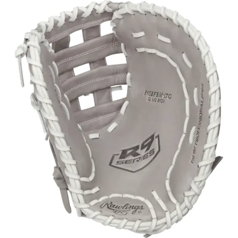 New Rawlings R9 Fastpitch First Base Mitt LHT 13" 11506-RAWR9SBFBM17GL