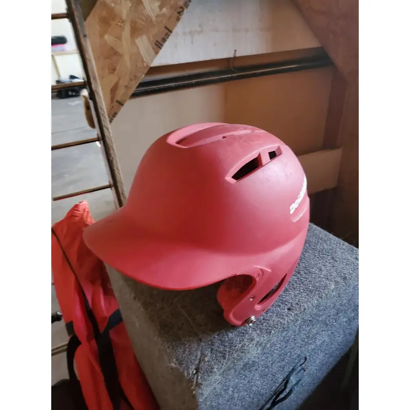 Red Used 6 3/4 DeMarini Batting Helmet