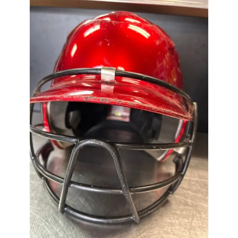 Used Rawlings CFBH Batting Helmet w/Mask Red SM 11868-S000064332