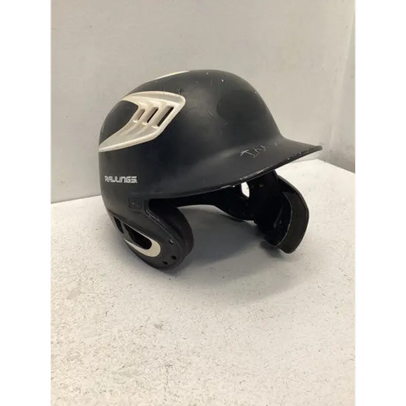 Used Rawlings R16S-REVB Batting Helmet No Mask Black And White MD 11443-S000195291