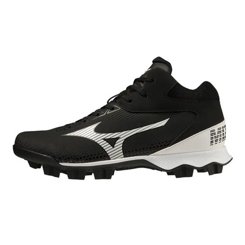 Black Men's Size M 11.5 (W 12.5) Adult Mizuno Mid Top Molded Cleats (New)