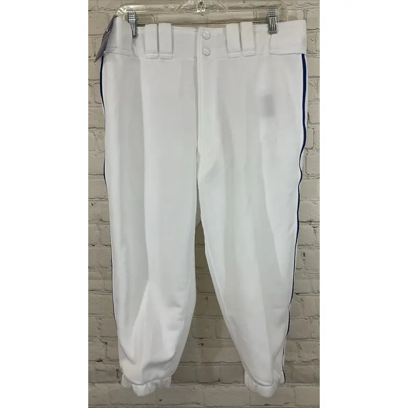 Mizuno 350409 Adult Polyester Short Baseball Pants White Royal Blue L Large