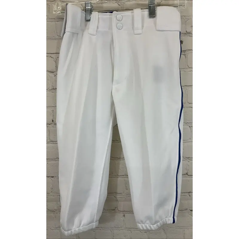 Mizuno 350410 Youth Polyester Short Baseball Pants White Royal Blue L Large