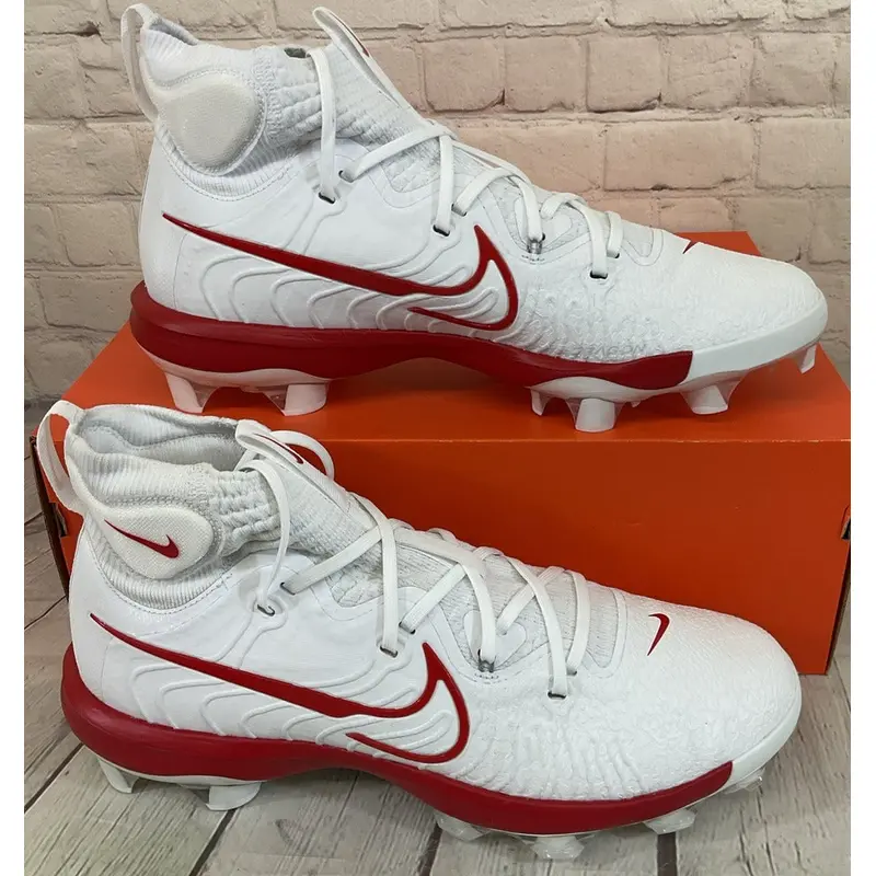 Nike DJ6519-104 Alpha Huarache NXT MCS Baseball Cleats White Red US 13 W 14.5