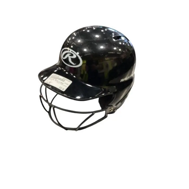 Used Rawlings BLACK W/MASK Batting Helmet w/Mask Black MD 11884-S000051343