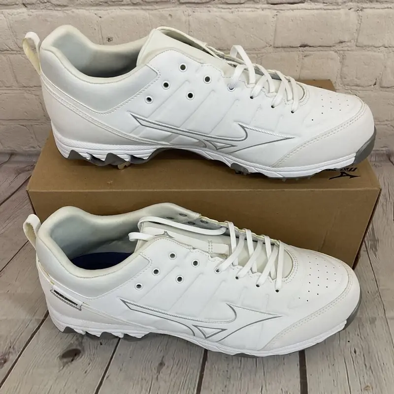 Mizuno 320630 9-Spike Ambition 2 Men's Metal Baseball Cleats White US 11.5