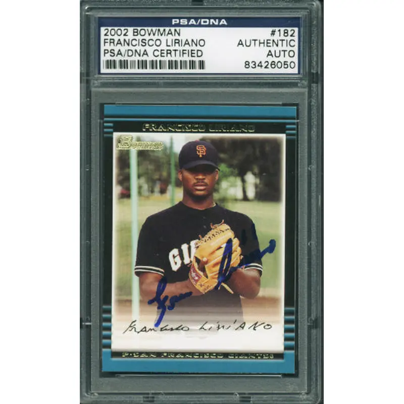 Francisco Liriano Authentic Signed Card 2002 Bowman Rookie #182 PSA/DNA Slabbed
