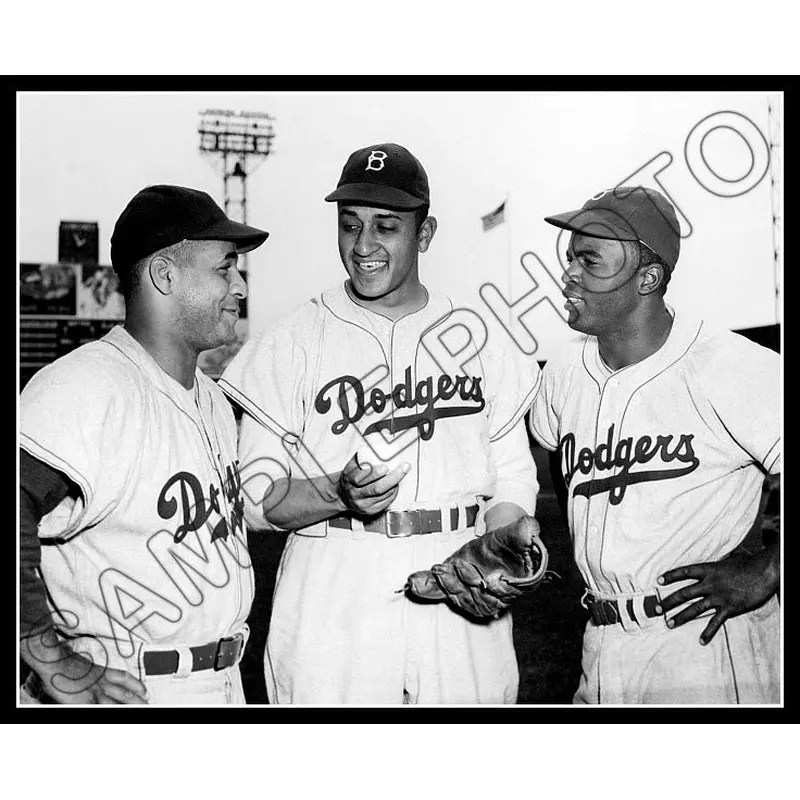 Robinson Campanella Newcombe 8X10 Photo - Brooklyn Dodgers - 1655