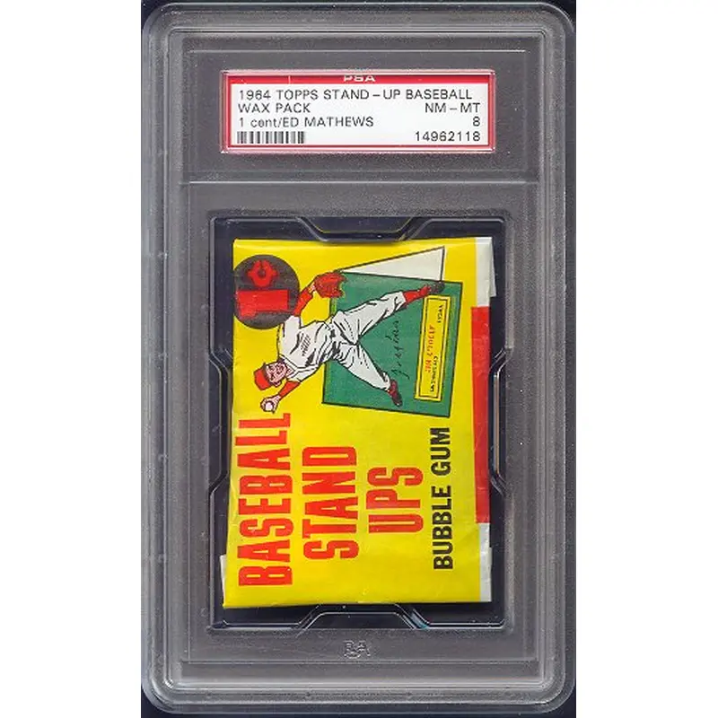 1964 Topps Baseball Stand Up Unopened 1 Cent Wax Pack PSA