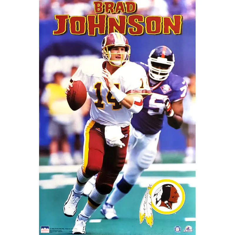 Brad Johnson "Scramble" Washington Redskins QB Poster - Starline Inc. 1999