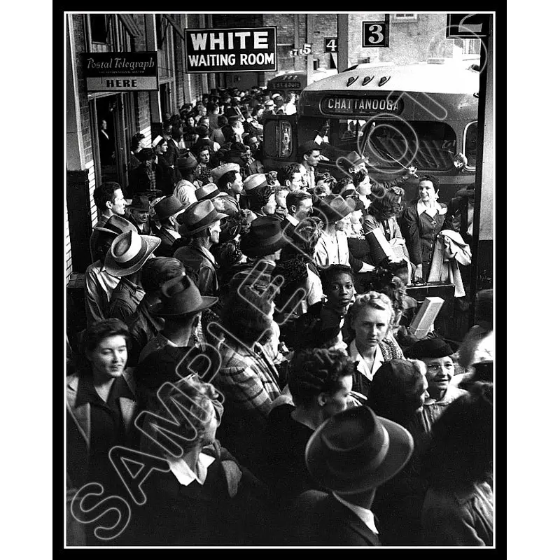 1943 Memphis Tennessee Bus Station 8X10 Photo - White Waiting Room - 2537