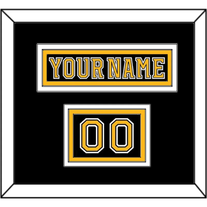 Boston Nameplate & Number (Shoulder) - Home Black (2007-2017) - Triple Mat 2