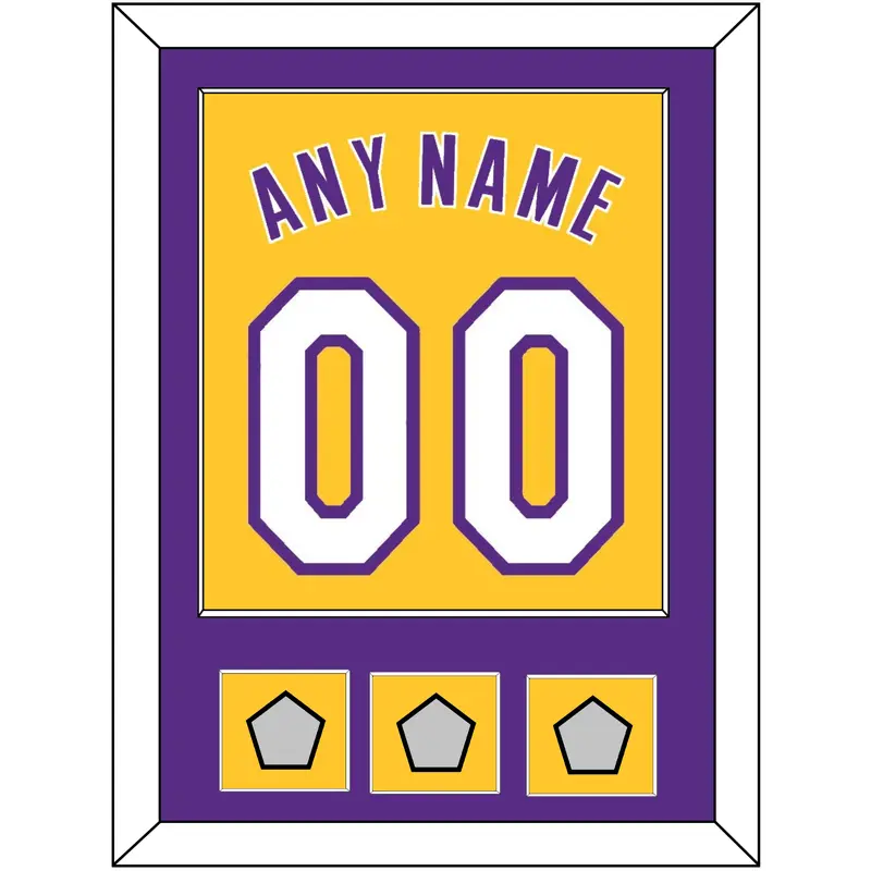 Los Angeles Name & Number With 3 Trophy Patches - Home Yellow (1999-2018) - Single Mat 2