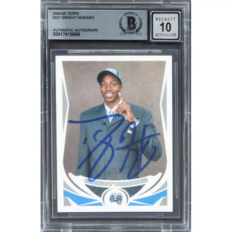 Magic Dwight Howard Authentic Signed 2004 Topps #221 Card BAS Slabbed