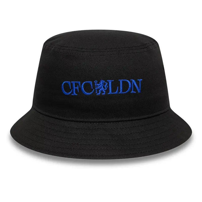 Chelsea FC Lion Crest Wordmark Black Bucket Hat