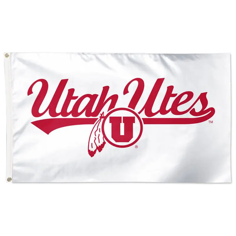Utah Utes Script-Logo-Style NCAA Official Deluxe-Edition 3'x5' Flag - Wincraft Inc.