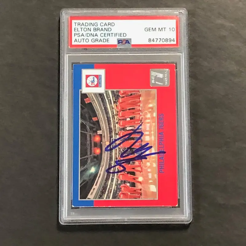 2010-11 Panini #266 Elton Brand Signed Card AUTO 10 PSA Slabbed 76ers