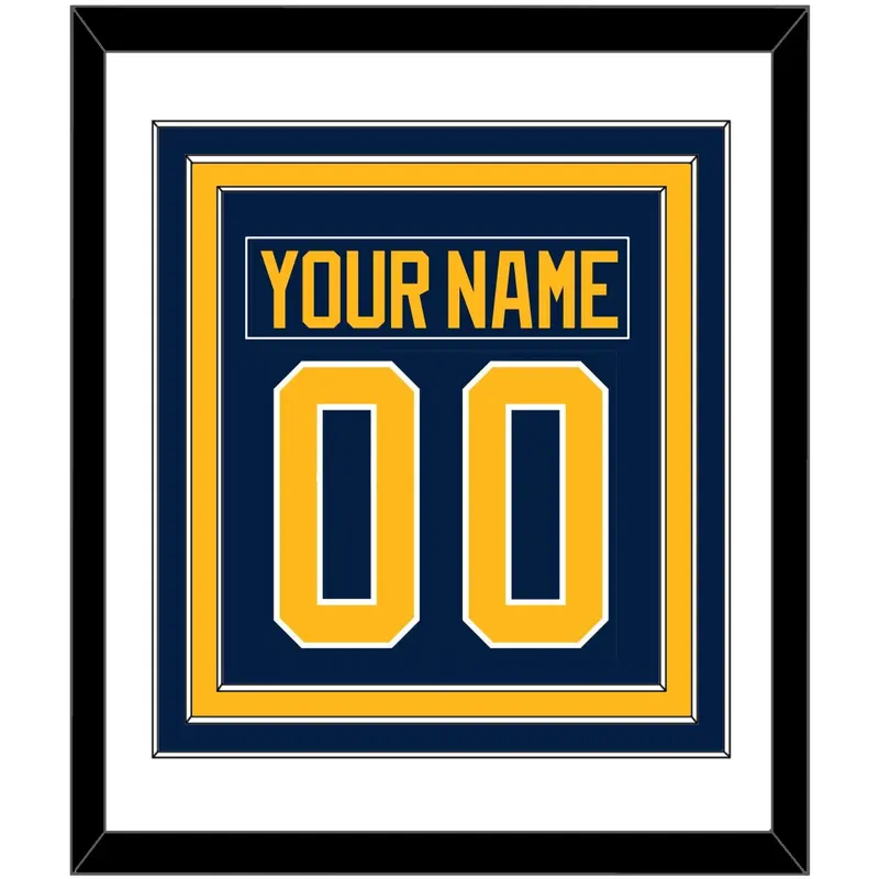 Buffalo Nameplate & Number (Back) Combined - Home Blue (2010-2020) - Triple Mat 1