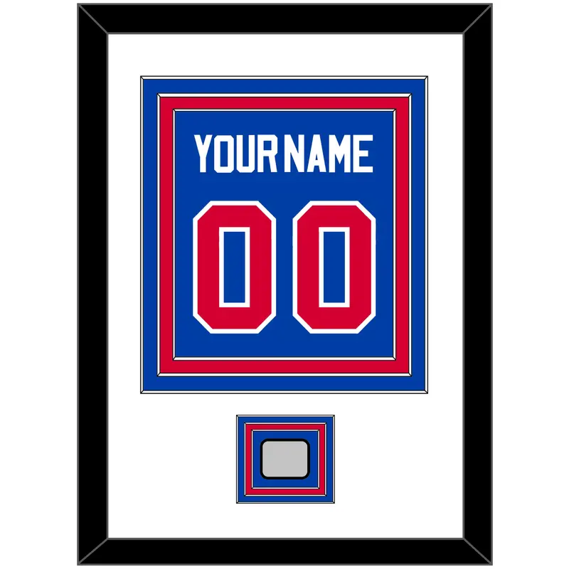 Detroit Name & Number With Champions Patch - Road Blue (1981-1996) - Triple Mat 1