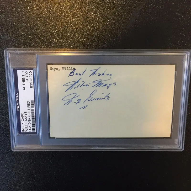 1951 Willie Mays Rookie Signed Autographed Index Card NY Giants PSA DNA COA