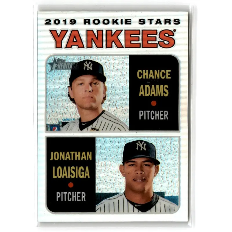 2019 Topps Heritage Bowman Chrome Refractor Chance Adams/Jonathan Loaisiga #THC-189